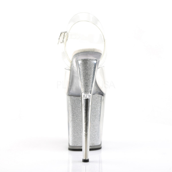 8 inches Heel, 4 inches PF Ankle Strap Sandal W/Glitter Filled Bottom — image 12 of 16