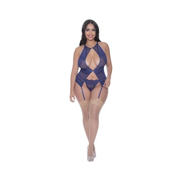 Women's Lingerie: Magic Silk Berrylicious Basque & G-string Set Blueberry Queen Size