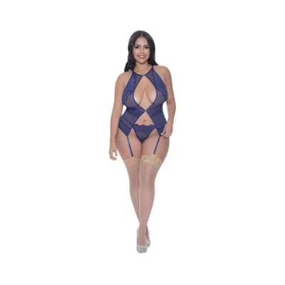 Women s Lingerie Magic Silk Berrylicious Basque G string Set Blueberry Queen Size