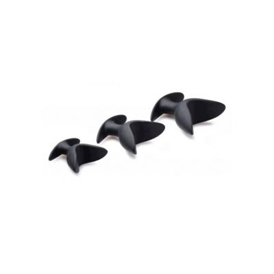 Ass Anchors 3 Piece Silicone Anal Anchor Set Black 3 5 Inch