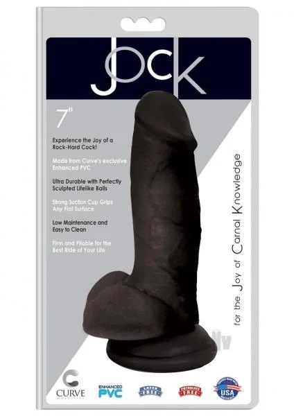 Jock 7 Inch Dildo With Balls - Black