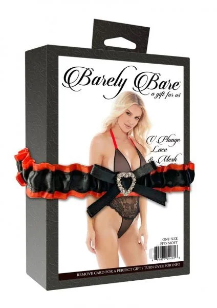 V Plunge Lace & Mesh Teddy Black OS — image 3 of 6