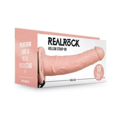 Realrock Hollow Strap on Without Balls 10 In Vanilla