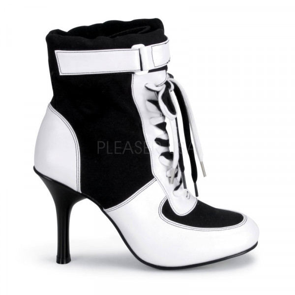 REFEREE-125 - Referee Blk Canvas/Wht Pu Sport Boot, 3 3/4"