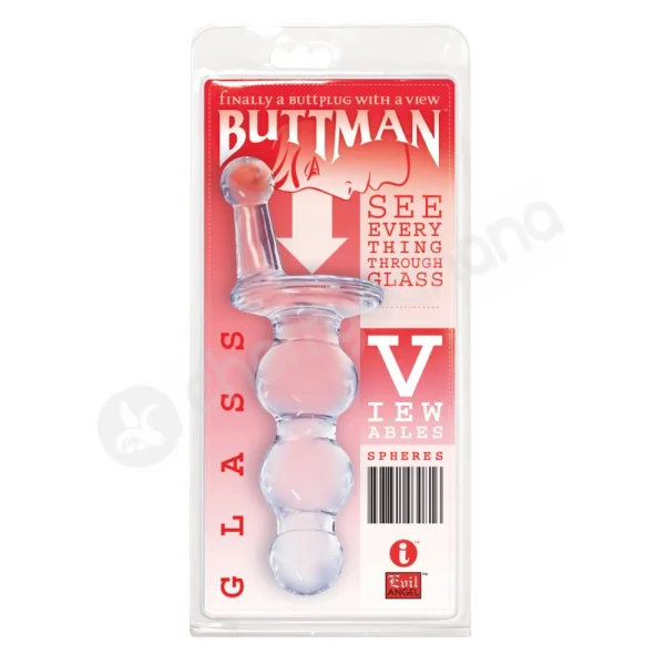 Buttman Viewables - Spheres Glass Butt Plug