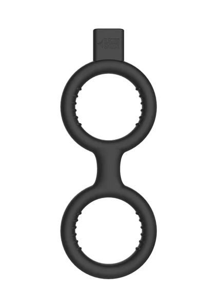 E-Stimulation Cock Ring with Ballstrap - Black — image 8 of 10