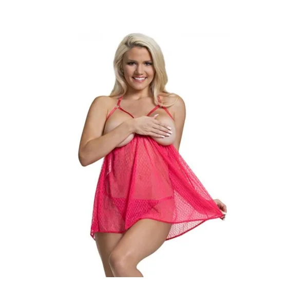 Ms Diamond Girl Cupless Babydoll Set Watermelon S/m
