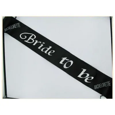 Bride 2B Sash Black W Clear Stones