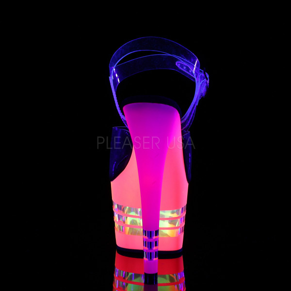 7 inches Heel, 2 3/4 inches UV Reactive Lined PF Ankle Strap Sandal — image 8 of 8