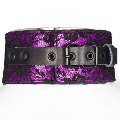 Bondara Soft Purple Floral Collar with Leash