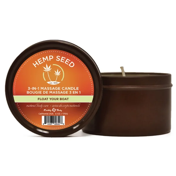 Earthly Body 3 in 1 Round Tin Massage Candle — image 5 of 6