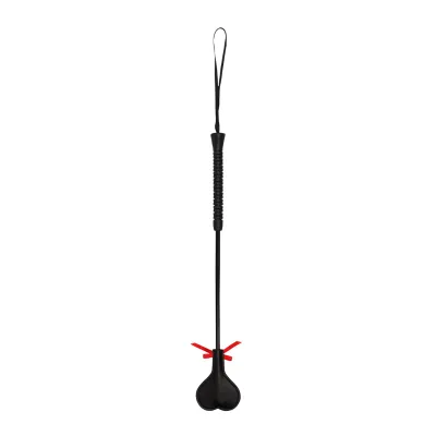 Ouch Crop Black Heart with Red Lace