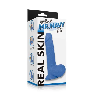 Get Lucky Ms Navy 7 5 Inch Dildo Blue