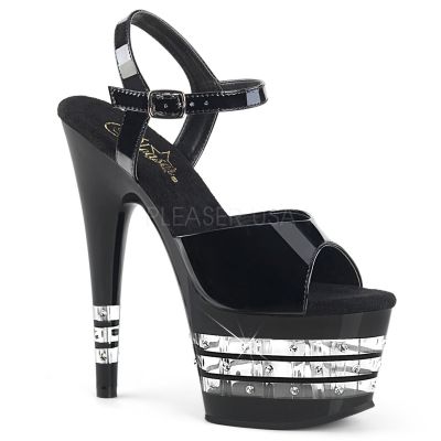 7 inches Heel 2 3 4 inches PF Ankle Strap Sandal w RS Studded Lines
