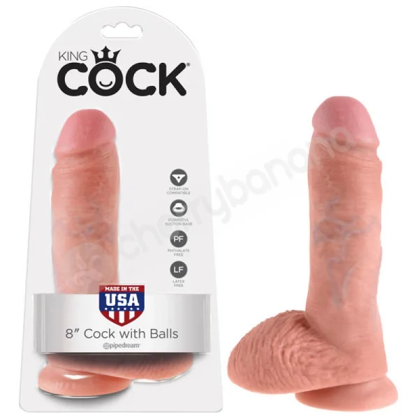 King Cock Flesh 8'' Cock With Balls