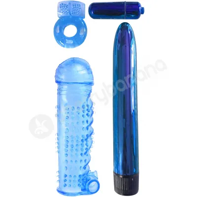 Classix Ultimate Pleasure Couples Kit Blue Mix Match Sex Toy 4 Piece Kit