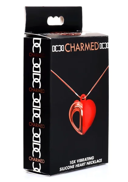 Charmed 10X Vibrating Silicone Rechargeable Heart Necklace