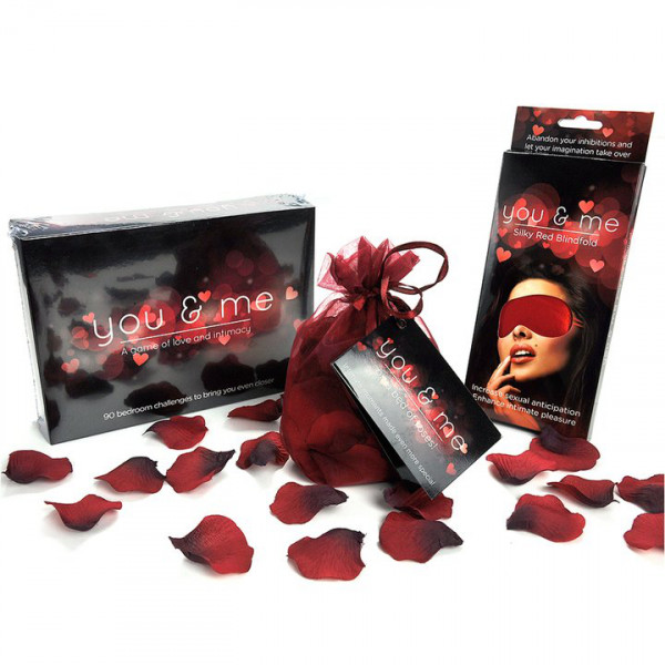 You & Me Intimate Collection Card Game, Petals and Eye Mask