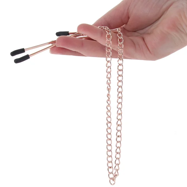 Bound Adjustable DC3 Tweezer Nipple Clamps by NS Novelties - Rose Gold