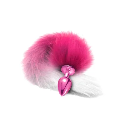Metal Butt Plug with Ombre Tail