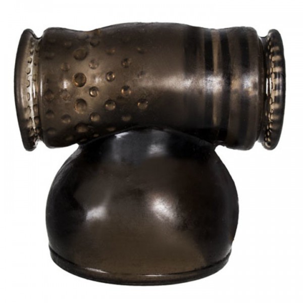 Bondara Black Dots and Ribs Men’s Wand Attachment
