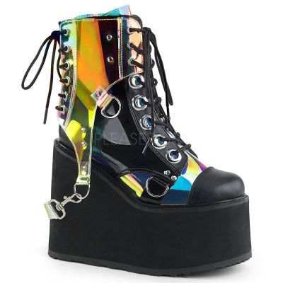 5 1 2 inches PF Lace Up Ankle Boot w PVC Harnesss Side Zip