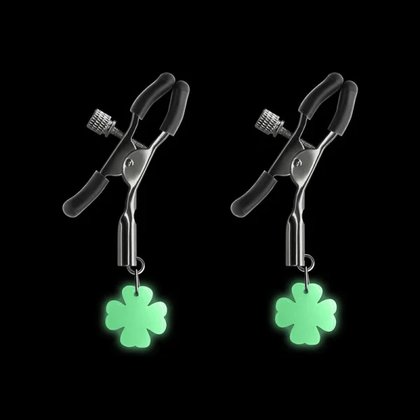 Bound Adjustable G4 Glow In The Dark Nipple Clamps by NS Novelties - Gunmetal