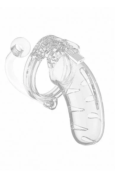 Mancage Chastity Cock Cage With Butt Plug #11 Clear Medium
