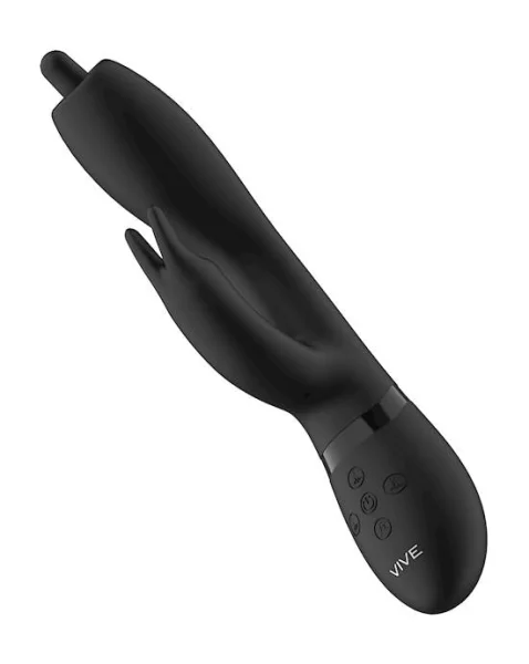 Nilo - Pinpoint Rotating G-spot Rabbit  - Black - 8 Inch