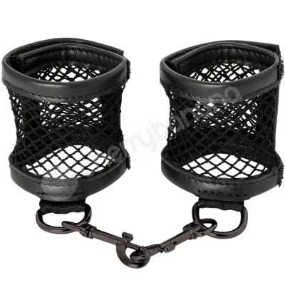 Sex Mischief Black Fishnet Velcro Adjustable Cuffs