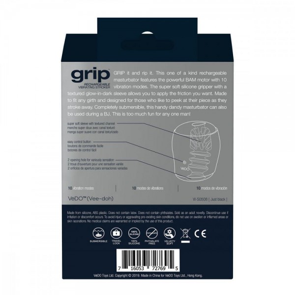 VeDO Grip Vibrating Penis Stroker Sleeve