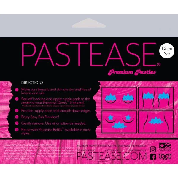 Pastease Demi Silver Glitter Star Breast Covers Pasties