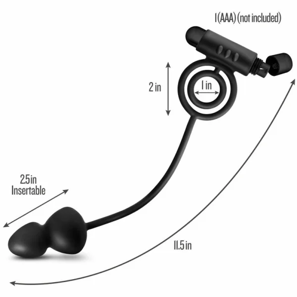 Anal Adventures Platinum Plug With Vibrating Cock Ring