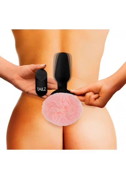 Tailz Vibrating Pink Bunny Tail Anal Plug