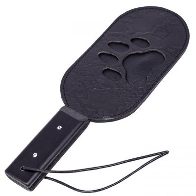 Bondara Paw Print Leather Paddle 13 Inch
