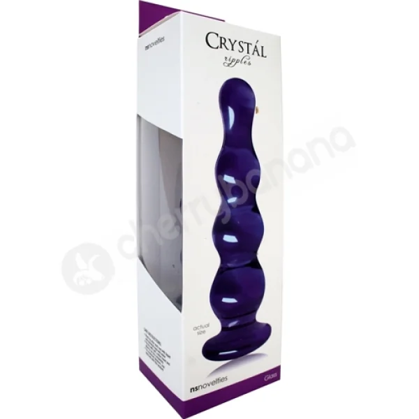 Crystal Ripples Blue Rippled Butt Plug