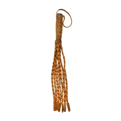 Italian Leather Whip With 15 Braided Tails