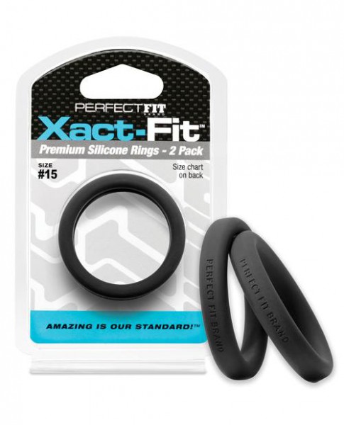 Perfect Fit Xact-Fit Silicone Cock Rings, 2-Packs, 14 Possible Sizes