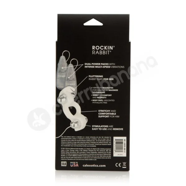Rockin' Rabbit White Vibrating Cock Ring