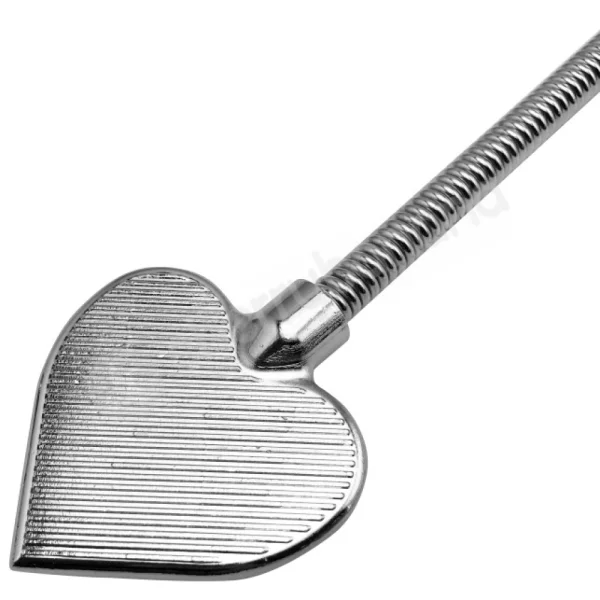 Sinister Stainless Steel Heart Studded Bondage Crop