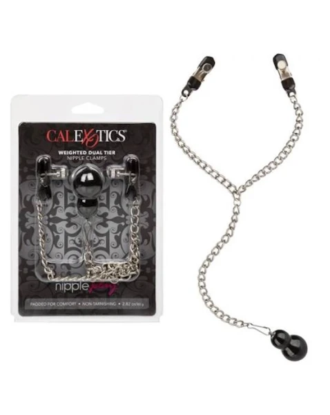 Nipple Play Weighted Dual Tier Nipple Clamps - Black
