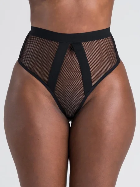 Lovehoney Black High-Waisted Fishnet Thong