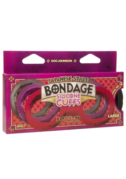 Japanese Style Bondage Silicone Cuffs - Large