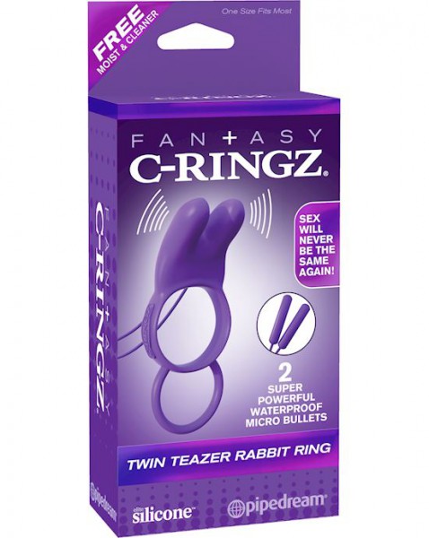 Fantasy C-ringz Twin Teazer Rabbit Ring - Purple