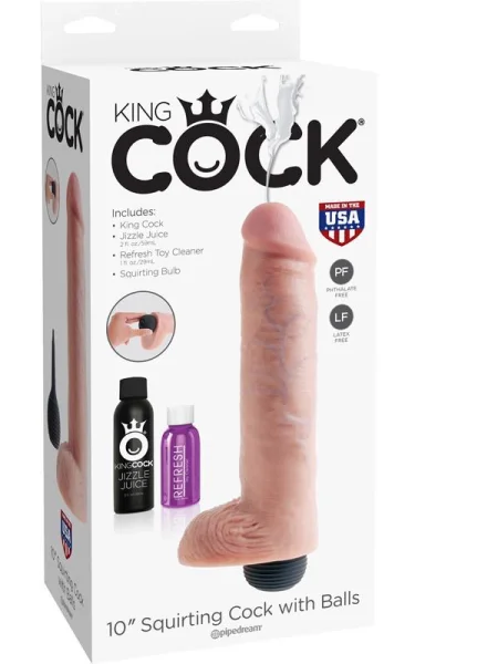 King Cock 10 in. Squirting Cock w/ Balls
