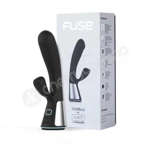 Kiiroo OhMiBod Black Fuse Interactive Rabbit Vibrator