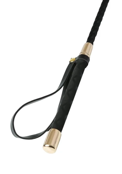 Bound Noir Nubuck Leather Riding Crop