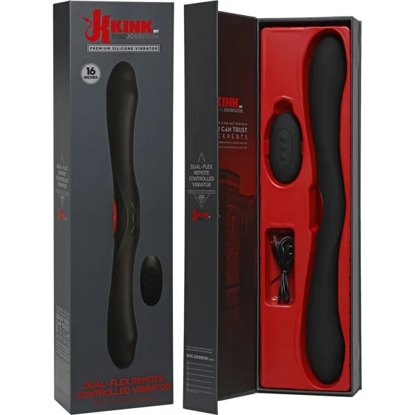 KINK Dual-Flex Silicone Rechargeable Vibrator With Wireless Remote By Doc Johnson