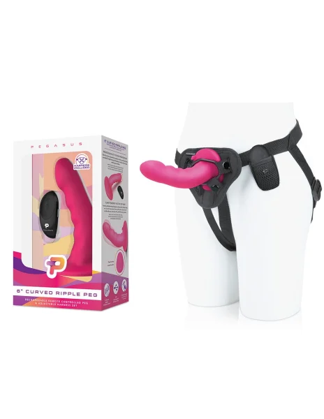 Pegasus 6" Curved Ripple Peg Strap-On Set