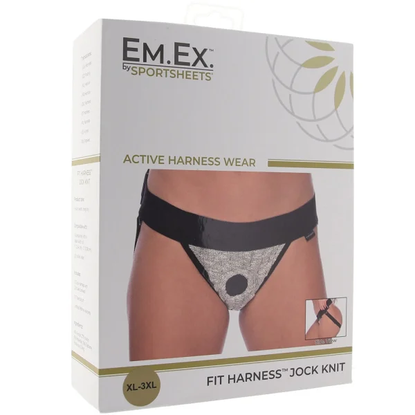 EM.EX. Fit Harness Jock Knit Strap-On Harness By Sportsheets - X-Large to 3X-Large, Waists 31" to 40"